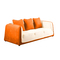 Canap&eacute; moderne blanc et orange en microfibre Italia