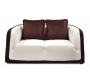 Canap&eacute; moderne chocolat et blanc 2 places en microfibre Italia