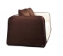 Canap&eacute; moderne chocolat et blanc 2 places en microfibre Italia