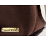 Canap&eacute; moderne chocolat et blanc 2 places en microfibre Italia