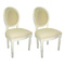 Chaise baroque salle &agrave; manger blanc MEDAILLON (lot de 2)