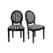 Chaise baroque salle &agrave; manger noir et blanc MEDAILLON (lot de 2)