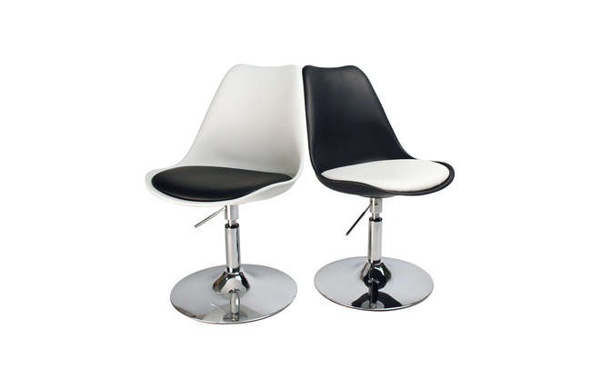 Chaise  blanc pivotante STEEVY r&eacute;glable en hauteur