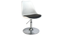 Chaise  blanc pivotante STEEVY r&eacute;glable en hauteur