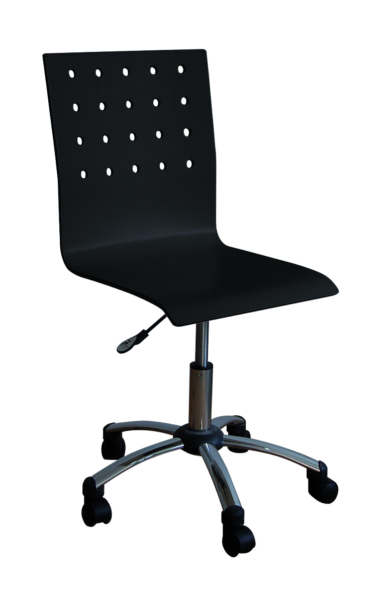 Chaise de bureau &agrave; roulettes noire ALEXIA