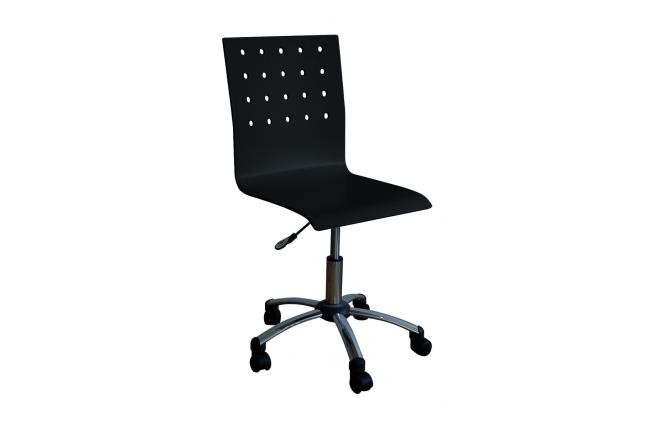 Chaise de bureau &agrave; roulettes noire ALEXIA