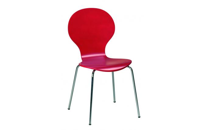 Chaise de cuisine / salle &agrave; manger design bois rouge ABIGAIL (lot de 4)
