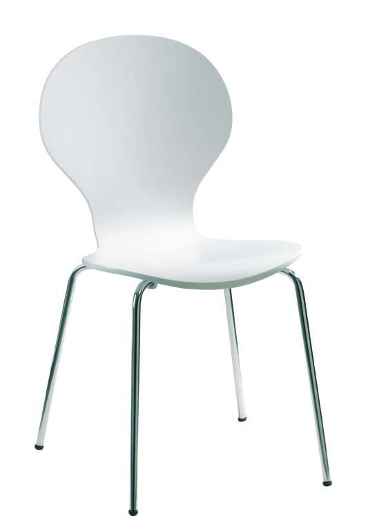 Chaise de cuisine / salle &agrave; manger design en bois blanc ABIGAIL (lot de 4)