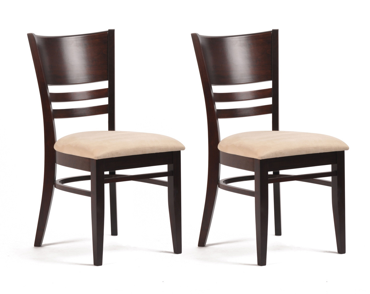 Chaise de cuisine / salle &agrave; manger en bois weng&eacute; FREDDIE (lot de 2)