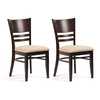 Chaise de cuisine / salle &agrave; manger en bois weng&eacute; FREDDIE (lot de 2)