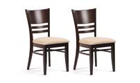 Chaise de cuisine / salle &agrave; manger en bois weng&eacute; FREDDIE (lot de 2)