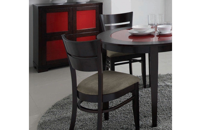 Chaise de cuisine / salle &agrave; manger en bois weng&eacute; GRACE (lot de 2)