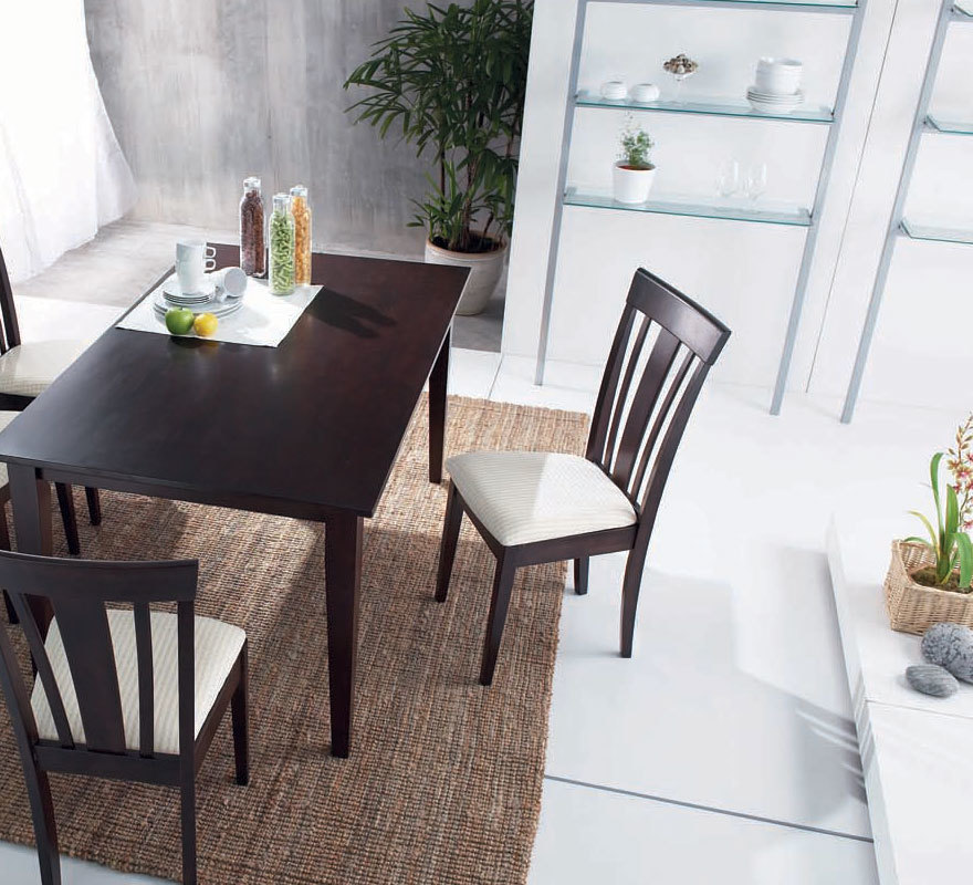 Chaise de cuisine / salle &agrave; manger en bois weng&eacute; MARC (lot de 2)