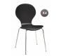 Chaise design bois noir ABIGAIL (lot de 4)