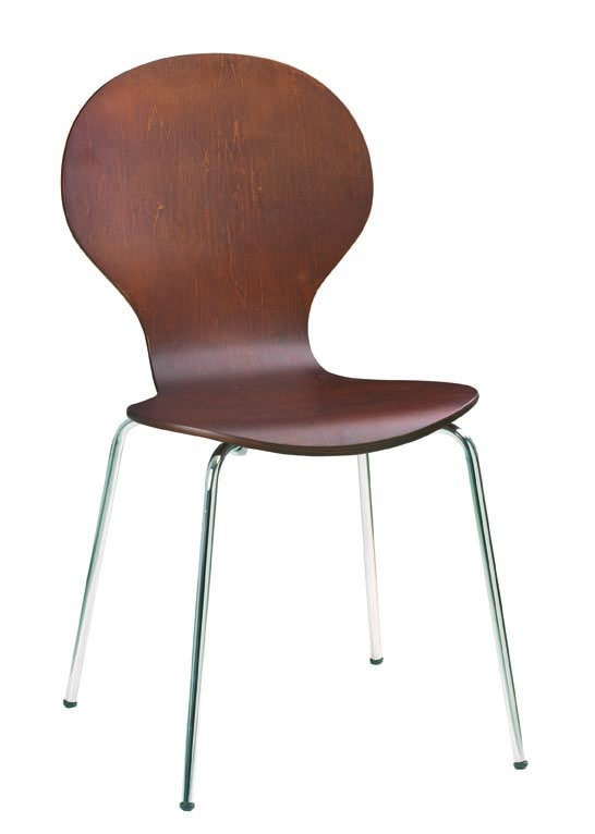 Chaise design bois weng&eacute; ABIGAIL (lot de 4)