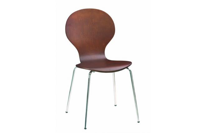 Chaise design bois weng&eacute; ABIGAIL (lot de 4)