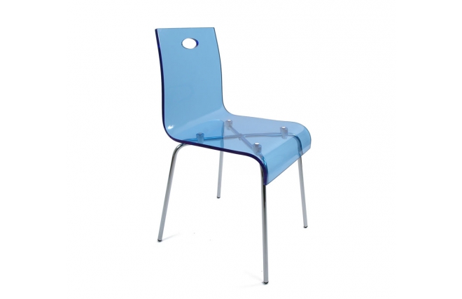Chaise design Cindy bleue transparente