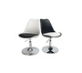 Chaise design pivotante noir et blanc STEEVY