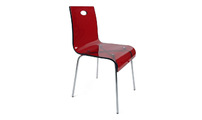 Chaise design rouge en plexiglas CINDY
