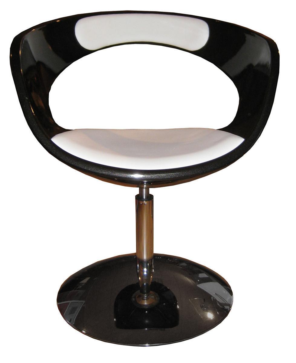 Chaise / fauteuil design r&eacute;tro noir et blanc GROOVY
