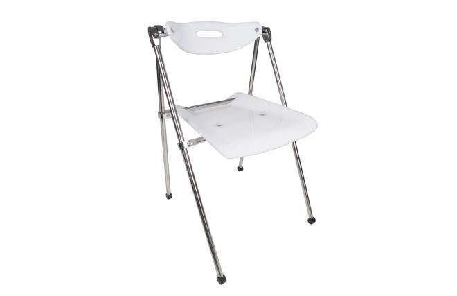 Chaise plexiglas pliante moderne blanc JULIE (lot de 4)
