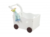 Coffre de rangement chariot enfant blanc ETOILE