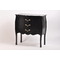 Commode 3 tiroirs LOUISA, poign&eacute;es noires - style baroque coloris noir