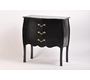 Commode 3 tiroirs LOUISA, poign&eacute;es noires - style baroque coloris noir