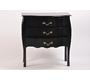 Commode 3 tiroirs LOUISA, poign&eacute;es noires - style baroque coloris noir