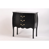 Commode 3 tiroirs LOUISA, poign&eacute;es noires - style baroque coloris noir image pub1