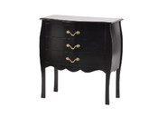 Commode baroque noire 3 tiroirs Louisa