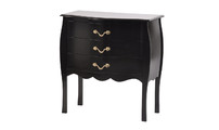 Commode baroque noire 3 tiroirs Louisa