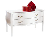 Commode / chevet baroque blanc 2 tiroirs Louisa