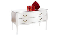 Commode / chevet baroque blanc 2 tiroirs Louisa