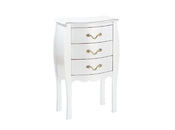 Commode / chevet baroque blanc 3 tiroirs - LOUISA