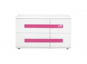 Commode enfant rose et blanche MARCHANDE