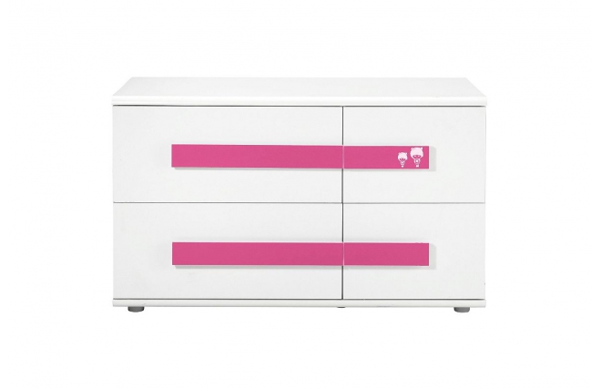 Commode enfant rose et blanche MARCHANDE