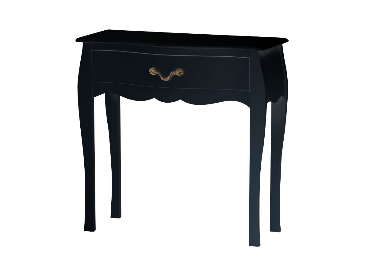 Console baroque noire 1 tiroir Louisa