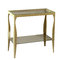 Console / buffet  en acier laqu&eacute; BAROCA - verre tremp&eacute; transparent  