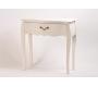 Console / Chevet 1 tiroir LOUISA poign&eacute;es noires - coloris blanc
