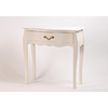 Console / Chevet 1 tiroir LOUISA poign&eacute;es noires - coloris blanc image pub1