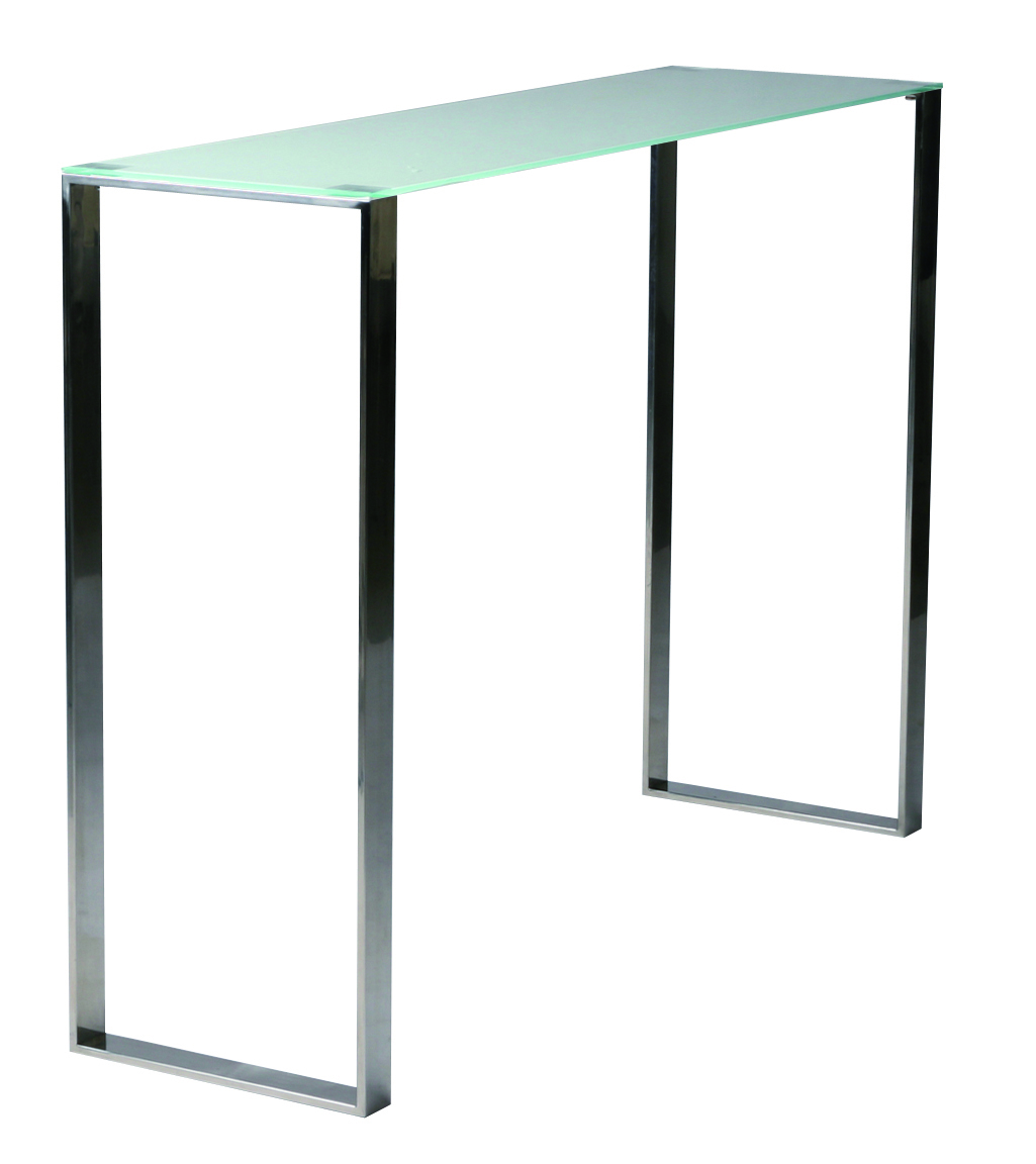 Console moderne en verre et inox Inola