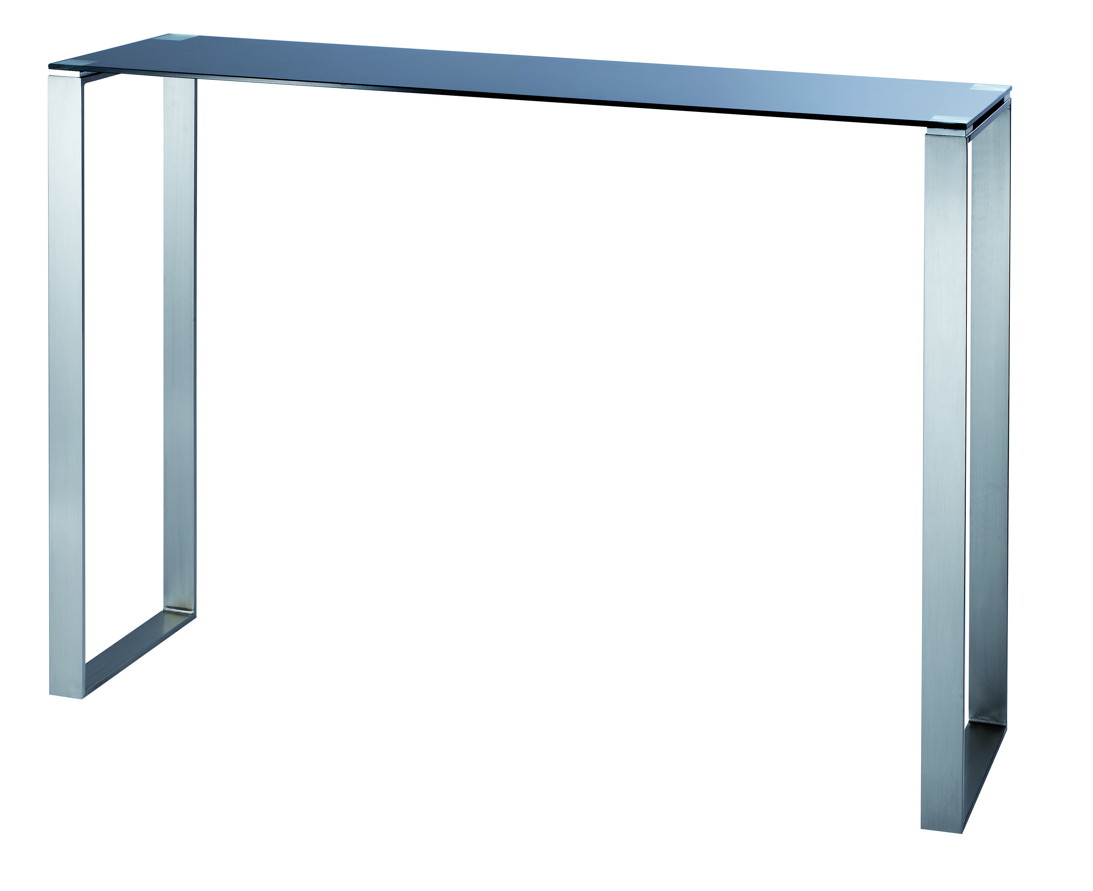 Console moderne noire en verre et inox Inola