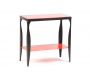 Console rouge moderne en acier laqu&eacute; et verre tremp&eacute; Baroca