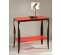 Console rouge moderne en acier laqu&eacute; et verre tremp&eacute; Baroca