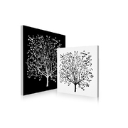 Ensemble de 2 tableaux design SPRING coloris noir et blanc image pub1