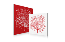 Ensemble de 2 tableaux design SPRING coloris rouge et blanc image pub1