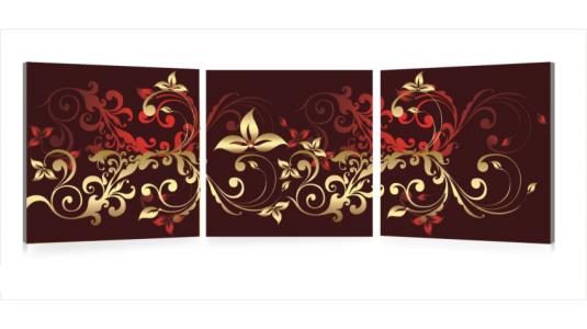 Ensemble de 3 tableaux design ARABESQUES image 1