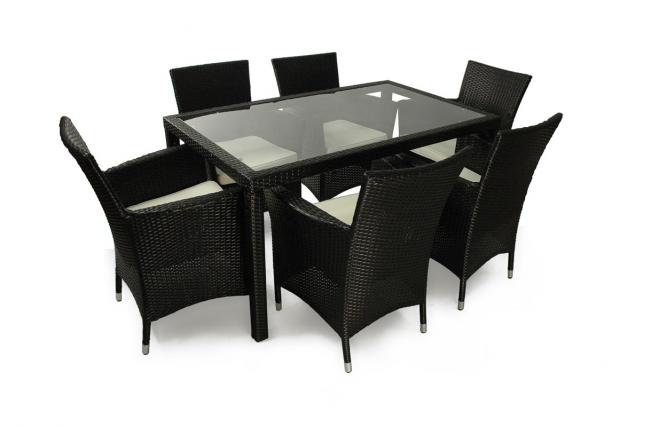 Ensemble de jardin ANGUILLA - 6chaises et 1 table