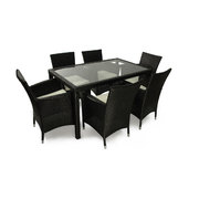 Ensemble de jardin ANGUILLA - 6chaises et 1 table - Coloris Noir image pub1